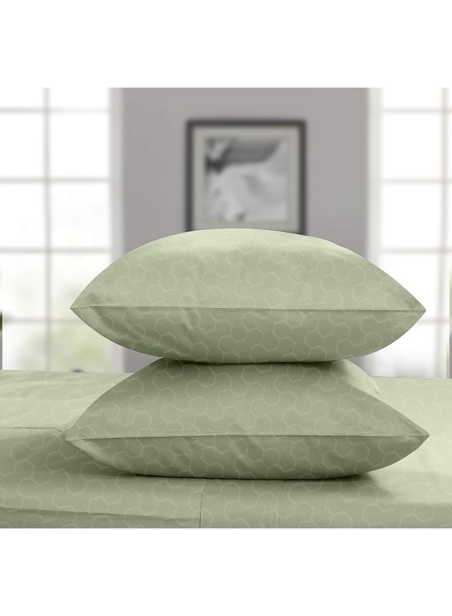 Threadmill Home Linen 500 Thread Count Queen Size 4 Pc Luxury Cotton Bedding Set, Jacquard Floria Sage Green, Silky Smooth Sheets with 16" Elasticized Deep Pocket, 2 Pillowcases & Free Tote Bag  - Image 3