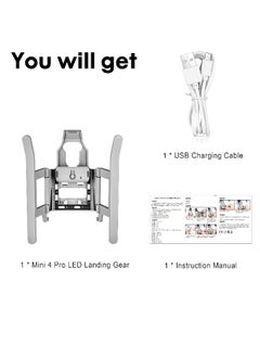 Generic Colorful Landing Gear for DJI Mini 4 Pro with Flash LED Lights Foldable Extended Landing Legs Protector Kit for DJI Mini 4 Pro Drone Accessories  - Image 4