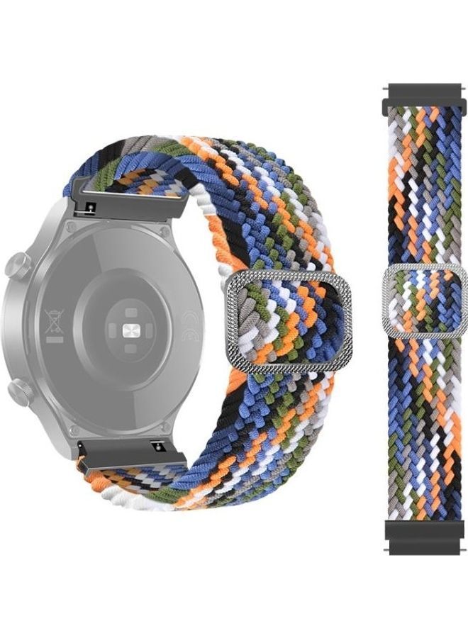 NIBEMINENT Adjustable Nylon Braided Elasticity Replacement Strap Watchband For Samsung Galaxy Watch Active2 44mm Multicolour - Image 1