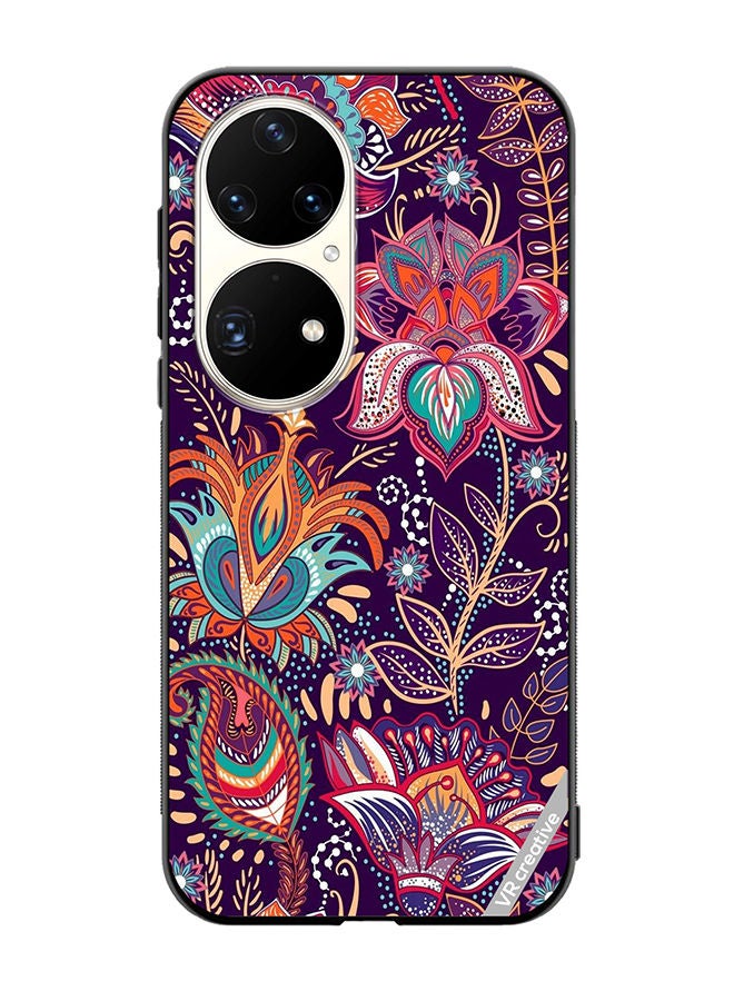 VR CREATIVE Protective Case Cover For Huawei P50 Pro Flower Design Multicolour - Image 1