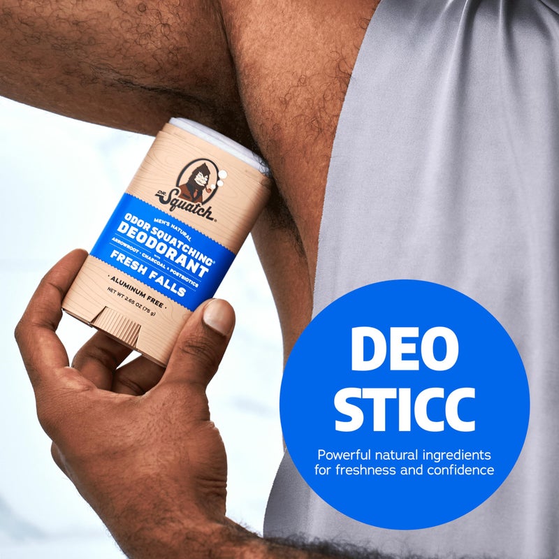 Dr. Squatch مزيل عرق طبيعي للرجال من دكتور سكواتش 3 عبوات فريش فولز - مزيل عرق للرجال خالي من الألمنيوم (2.65 أونصة، 3 عبوات) - Image 5