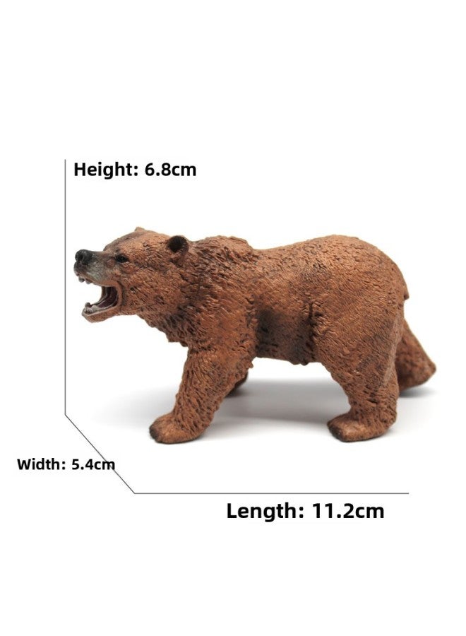 Animal Model Special For Teaching And Education Animal Model Kangaroo Elephant Lion Tiger Deer Ostrich Wolf-Color:4058 Brown Bear (123g)  - Image 1