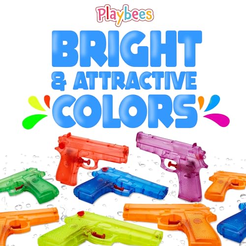 Playbees Water Blasters - 6 Inch - Assorted Colors - Soaker Squirt Summer Shooter Toys for Swimming Pool, Beach, Water Fighting Toy, Pool Party Beach Games for Boys, Girls, Adults - 12 Pack - Image 2