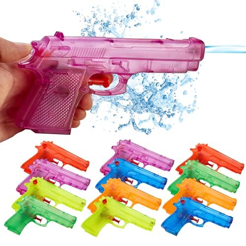 Playbees Water Blasters - 6 Inch - Assorted Colors - Soaker Squirt Summer Shooter Toys for Swimming Pool, Beach, Water Fighting Toy, Pool Party Beach Games for Boys, Girls, Adults - 12 Pack - Image 1