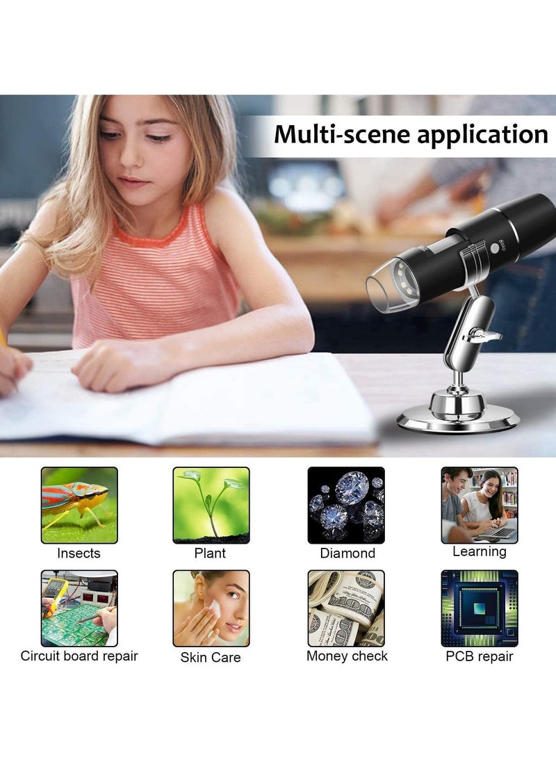 Y&D - Wireless Handheld Digital Microscope, Portable 50x -1000x Magnification with 360 Rotate Stand Compatible iOS/Android iPhone, iPad for Kids Adults - Image 1