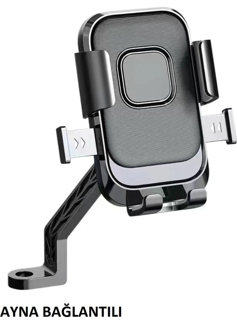 Zoli Motorcycle Phone Holder with Metal Connection Device, Mirror Connection, Automatic Locking  - Image 1