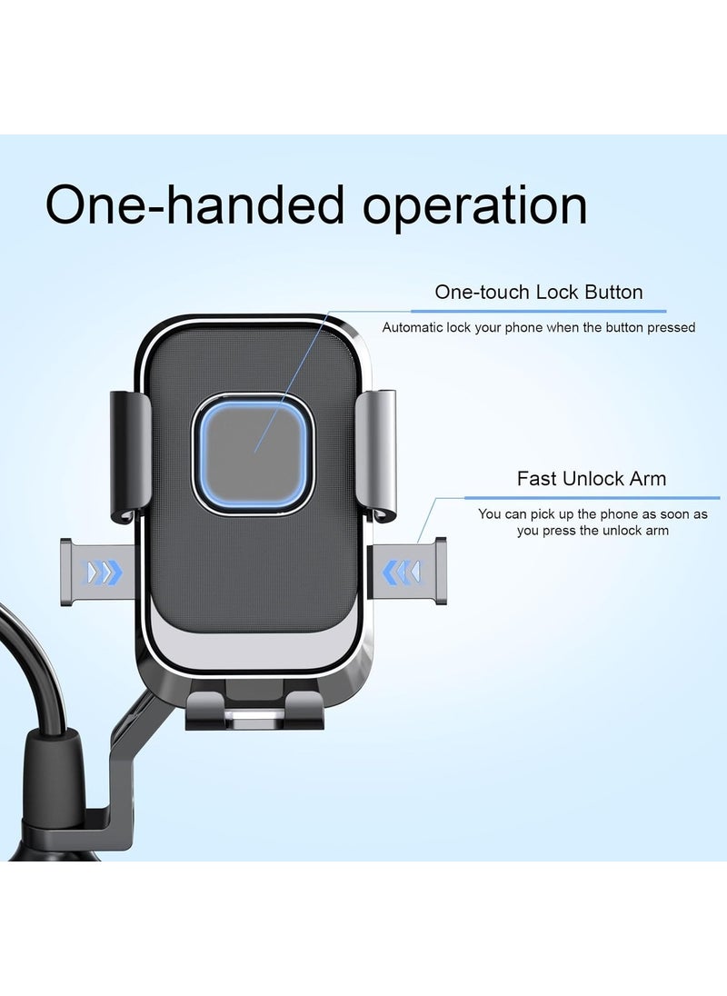 Zoli Motorcycle Phone Holder with Metal Connection Device, Mirror Connection, Automatic Locking  - Image 2