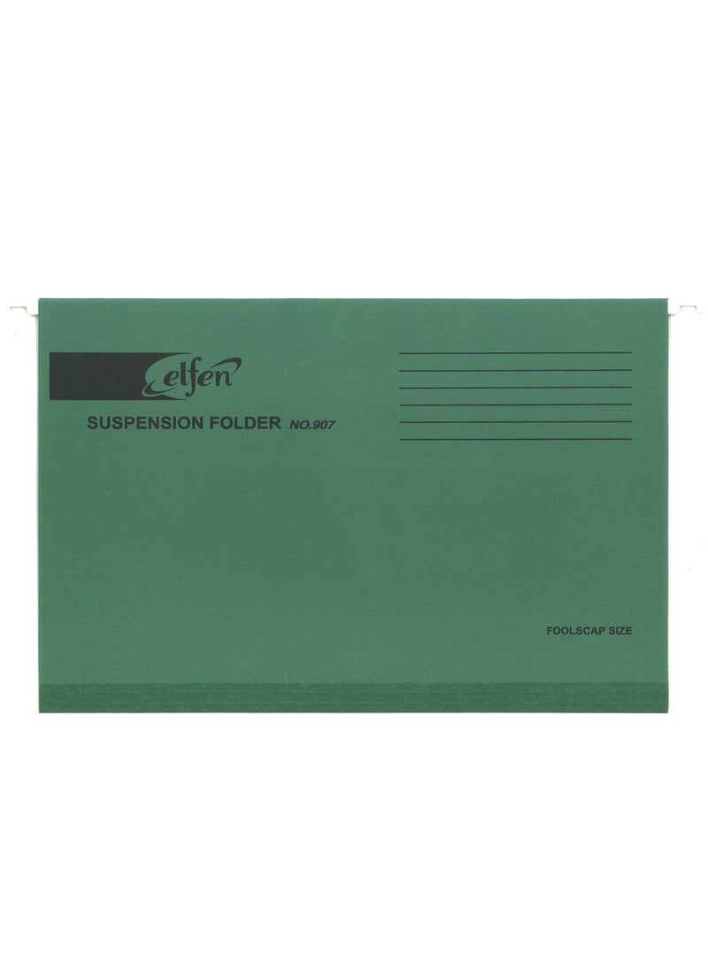 elfen - 50-Piece Foolscap Size Hanging File Dull Green Colour - Image 1