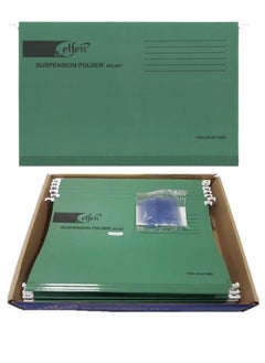 elfen ملف تعليق بحجم Foolscap مكون من 50 قطعة باللون الأخضر الباهت  - Image 1