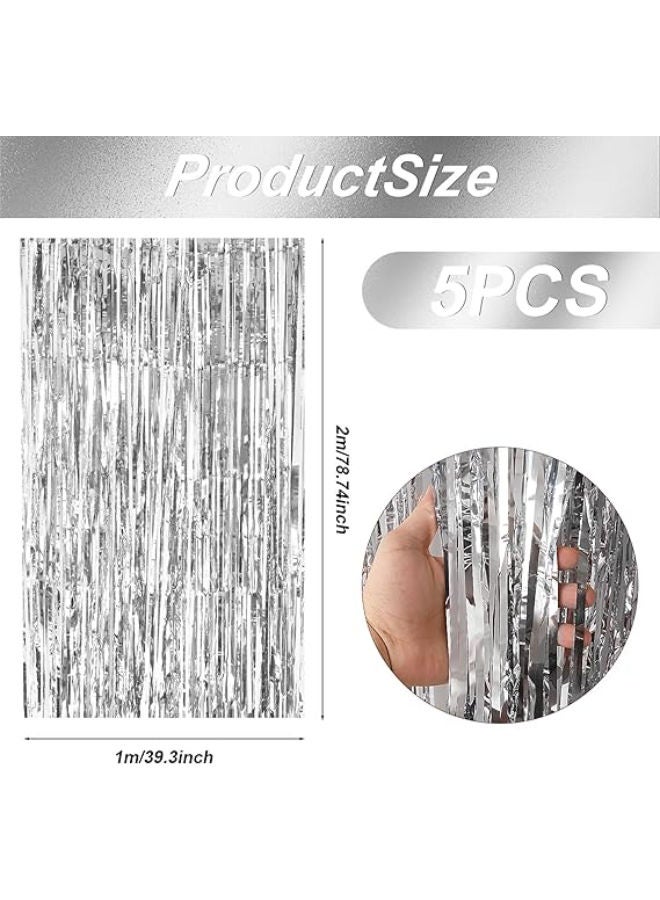 5 قطع - ستارة خلفية من رقائق معدنية لامعة - Image 2