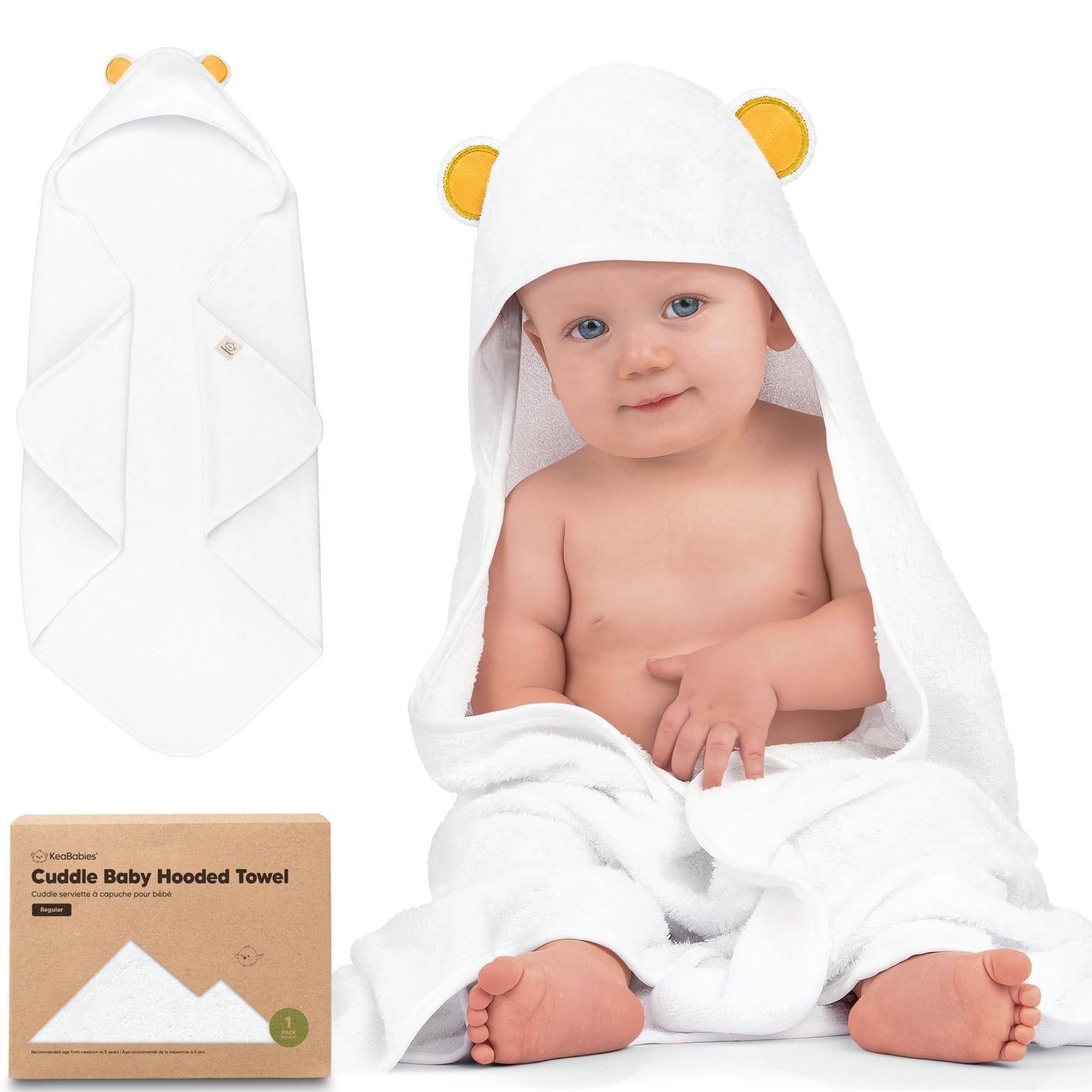 KeaBabies Hooded Baby Towel for Newborn Viscose Derived from Bamboo Large Baby Bath Towels with Hood for Boys Girls Toddler Extra Absorbent Soft Newborn Bath Essentials Bear