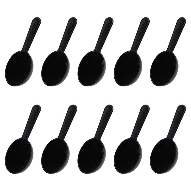 Penta Angel Coffee Scoops 10Pcs 025 OZ Plastic Short Handle Measuring Spoons Tablespoons for Coffee Tea Sugar Cereal and Milk Powder Black