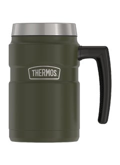 THERMOS Leak Proof Vacuum Insulated Stainless Steel Coffee Mug Army Green And Silver 16 Oz Sk1600Ag4  - Image 1