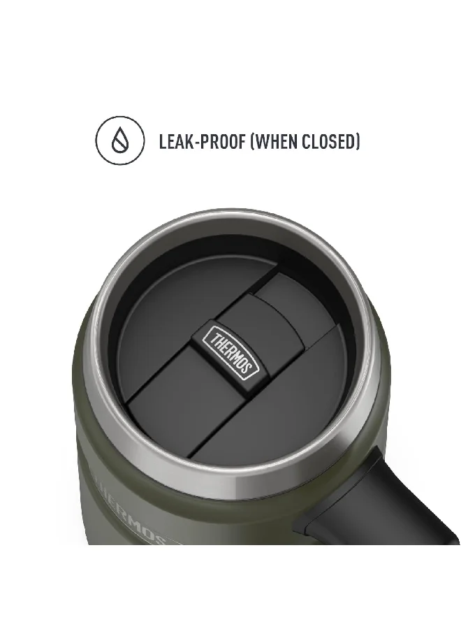 THERMOS Leak Proof Vacuum Insulated Stainless Steel Coffee Mug Army Green And Silver 16 Oz Sk1600Ag4