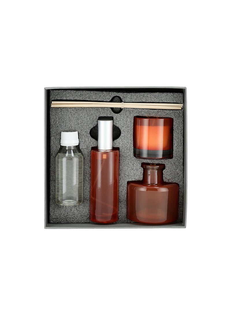 Sense - Glass Jar Candle And Diffuser Set Orange And Conifer Fragrance - Image 1
