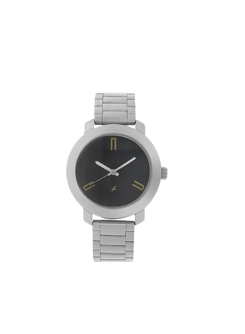 فاستراك Fastrack Quartz Analog Black Dial Stainless Steel Strap Watch for Guys