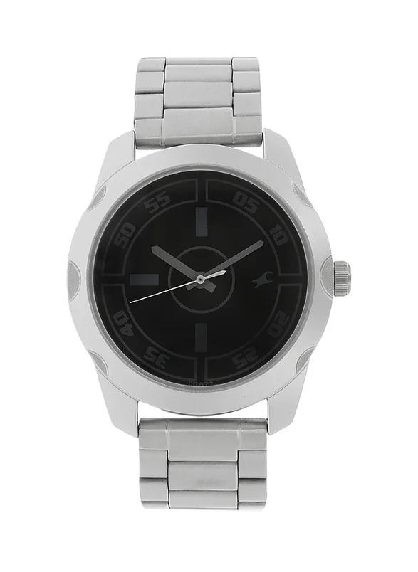 فاستراك Fastrack Quartz Analog Black Dial Stainless Steel Strap Watch for Guys