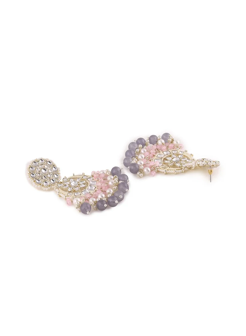 Priyaasi Kundan-Studded Contemporary Drop Earrings