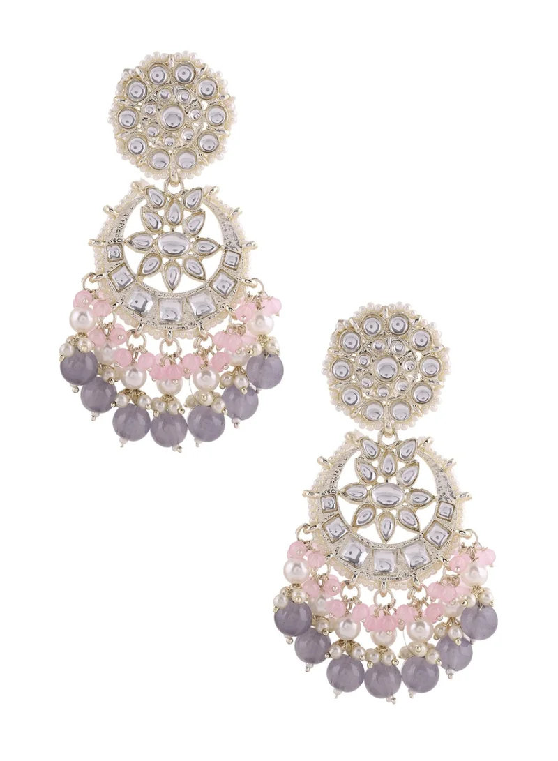 Priyaasi Kundan-Studded Contemporary Drop Earrings