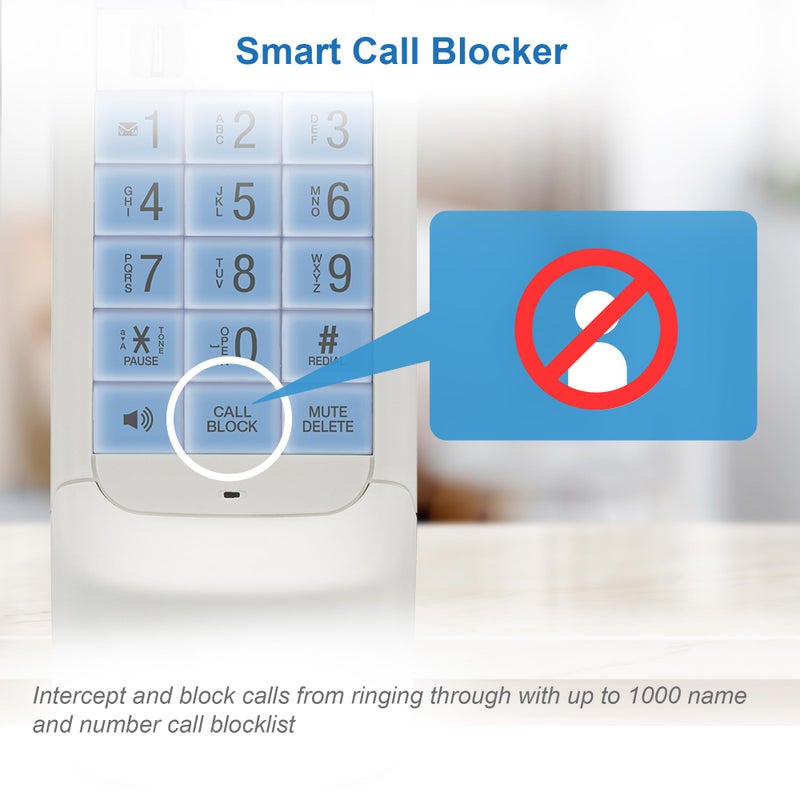 VTech VS122 DECT 6.0 Retro Design Cordless Phone with Answering System, Smart Call Blocker and Bluetooth Connect to Cell Full-Duplex Speakerphone Landline Phone for Home Office - Image 4
