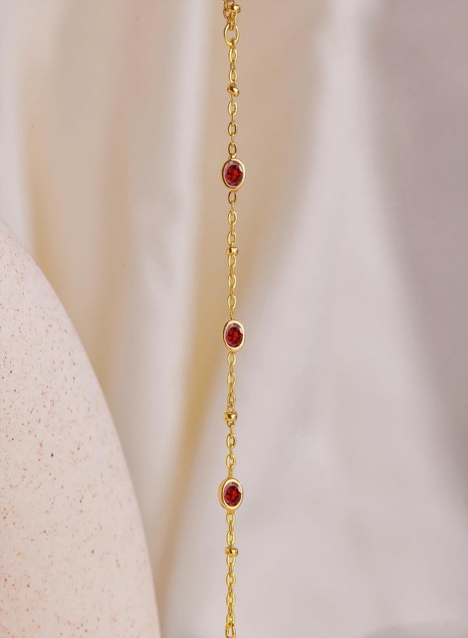 Poxtex Red Gold Plated Hand Chain for Women Waterproof, Red Gold Plated Ring Bracelets with Created CZ, Dainty Adjustable Bracelets, Trendy Jewelry Gifts for Women - Image 5