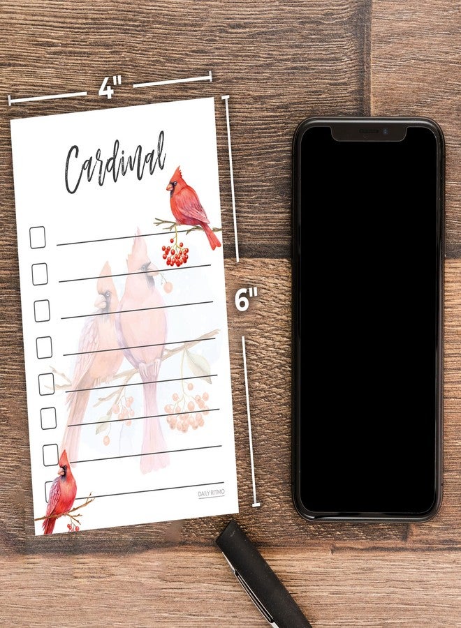 DAILY RITMO Red Cardinal Sticky Notes to Do List | Cardinal Themed Gift for Women | Bird Watcher Lover Birthday Cardinals Gifts | Notepad 4x6 50 Pages Made in USA - Image 4