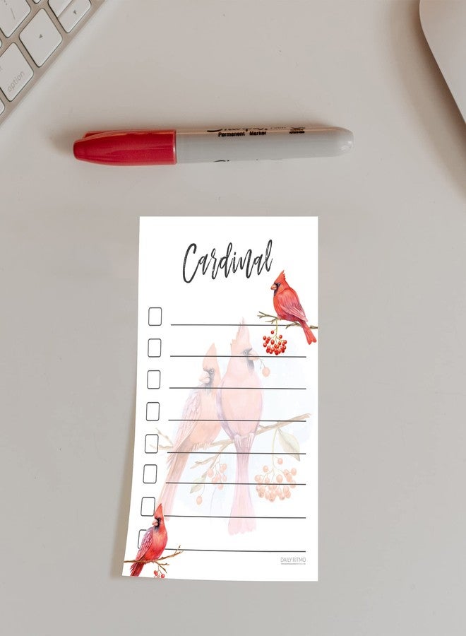 DAILY RITMO Red Cardinal Sticky Notes to Do List | Cardinal Themed Gift for Women | Bird Watcher Lover Birthday Cardinals Gifts | Notepad 4x6 50 Pages Made in USA - Image 2