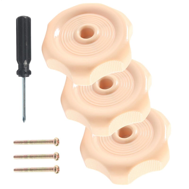 3 Pack Coffee Color RV Window Vent Crank Knob 1 Inch Shaft 2 1 4 Inch Diameter Hardware Replacement For Motorhomes Interior Parts With Screw - Image 2