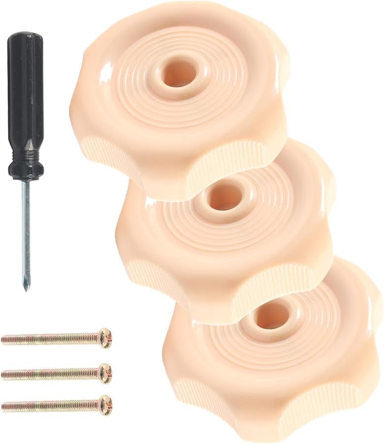 3 Pack Coffee Color RV Window Vent Crank Knob 1 Inch Shaft 2 1 4 Inch Diameter Hardware Replacement For Motorhomes Interior Parts With Screw - Image 1