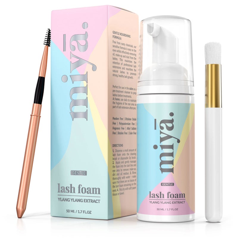 Eyelash Extension Cleanser  Rose Gold Mascara Wand  Brush  Eyelid Cleanser  Lash Bath  Paraben  Sulfate Free Makeup Remover Lash Cleanser for Extensions  Salon  Home  Miya Lash Shampoo 50ml