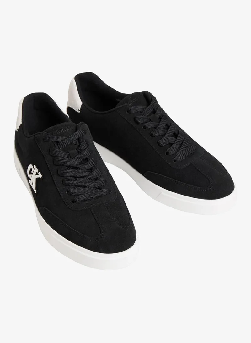 CALVIN KLEIN Black/Bright White Suede Low Profile Trainers for Men | Best Price UAE