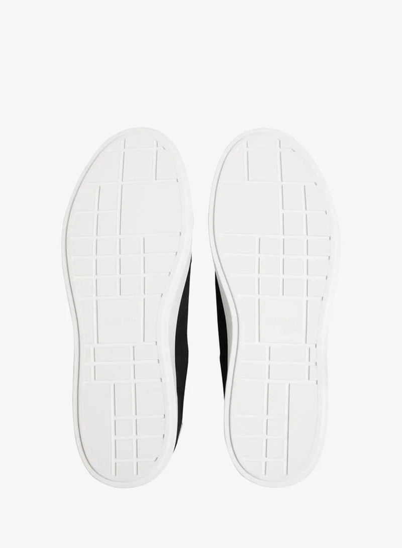 CALVIN KLEIN Black/Bright White Suede Low Profile Trainers for Men | Best Price UAE