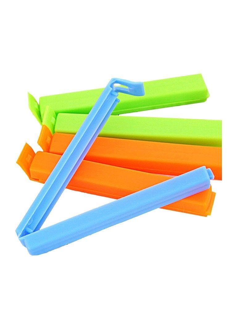 InddusHome 24Pc 4 Size BPA Free Plastic Food Snack Bag Pouch Clip Sealer for Keeping Food Fresh for Home Kitchen Camping Multi Color - Image 1