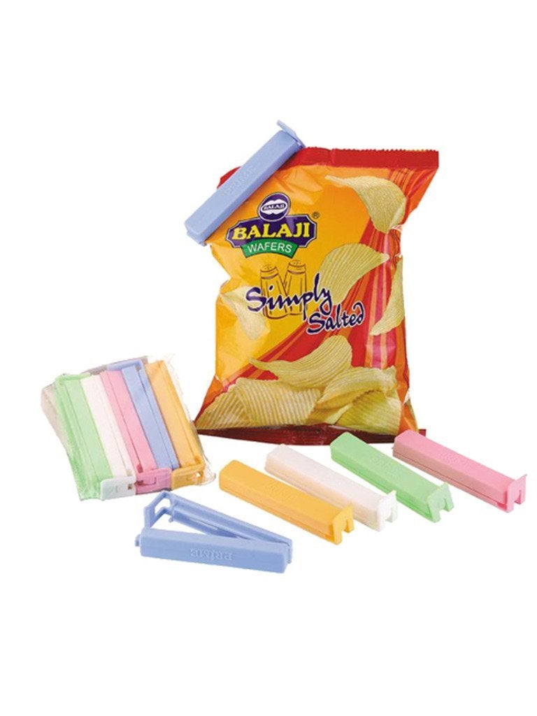 InddusHome 24Pc 4 Size BPA Free Plastic Food Snack Bag Pouch Clip Sealer for Keeping Food Fresh for Home Kitchen Camping Multi Color - Image 2