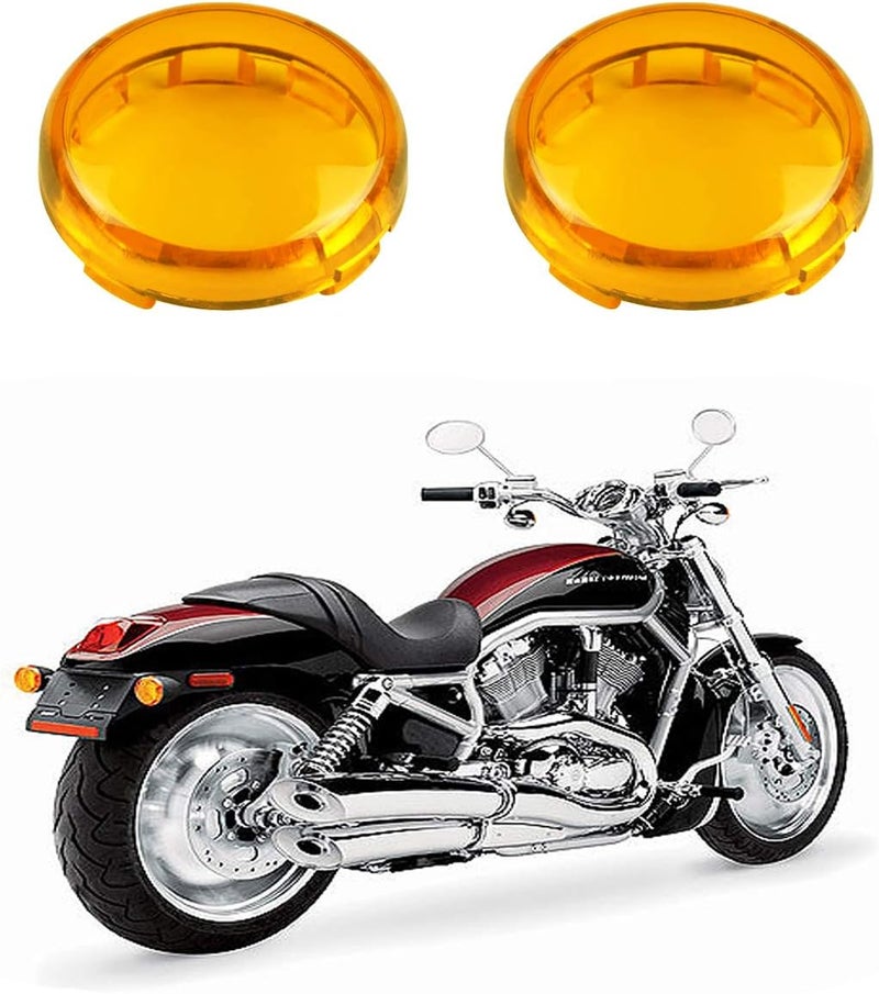 MOTLTECH Turn Signal Lights Lens Cover Compatible with Harley Dyna Fatboy Softail Road Glide, Amber 2pcs - Image 4