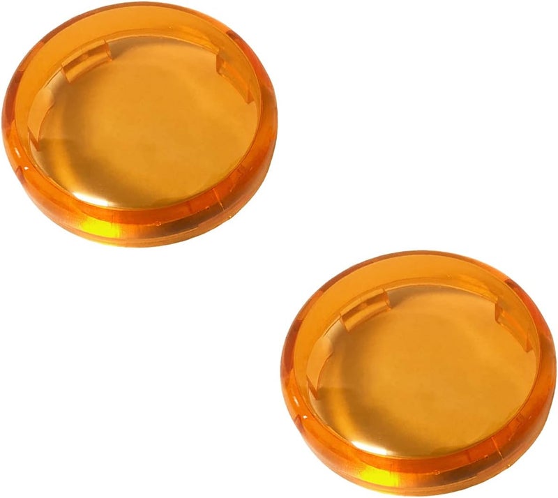 MOTLTECH Turn Signal Lights Lens Cover Compatible with Harley Dyna Fatboy Softail Road Glide, Amber 2pcs - Image 1