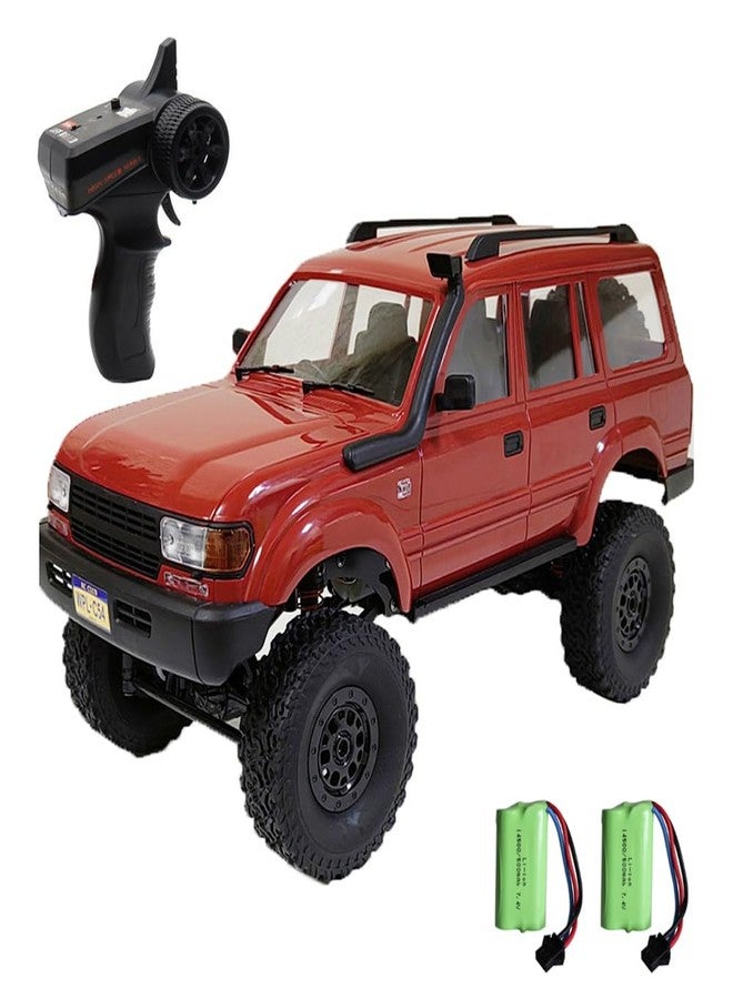 GoolRC شاحنة جيول آر سي، دبابة دبليو بي إل سي 54 آر سي 1/16 مقياس سيارة تحكم عن بعد، 4WD لجميع التضاريس سيارة تسلق آر سي، 2.4GHz سيارة تسلق آر سي مع أضواء LED وبطاريتين للأطفال والبالغين (أحمر) - Image 1