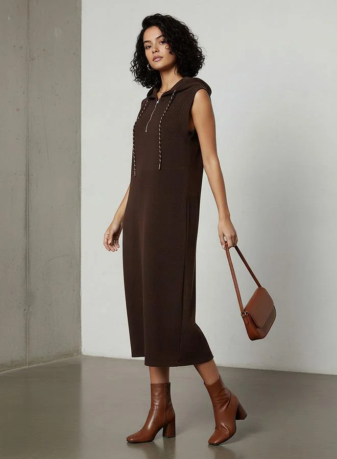 Lee Cooper Lee Cooper Ribbed Sleeveless Hooded Dress