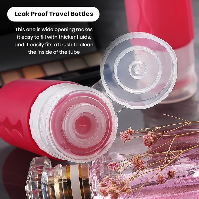 BHAVYAM Travel Refillable Bottle Container (Multi) - Easy to Carry Shampoo, Conditioner, Body Wash, Cosmetic Toiletries | BPA Free Leak Proof | Travel & Pocket Friendly -(90 ml x Pack of 3) - Image 3