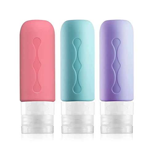 BHAVYAM Travel Refillable Bottle Container (Multi) - Easy to Carry Shampoo, Conditioner, Body Wash, Cosmetic Toiletries | BPA Free Leak Proof | Travel & Pocket Friendly -(90 ml x Pack of 3) - Image 1