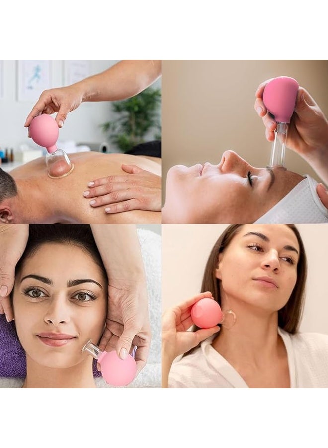 4-Piece Professional Glass Massage Cupping Set with Silicone Suction Bulbs - Premium Vacuum Therapy Kit for Face & Body - Anti-Aging, Wrinkle Reduction & Cellulite Treatment - Ideal for Eyes, Face & Muscle Relief - Image 2