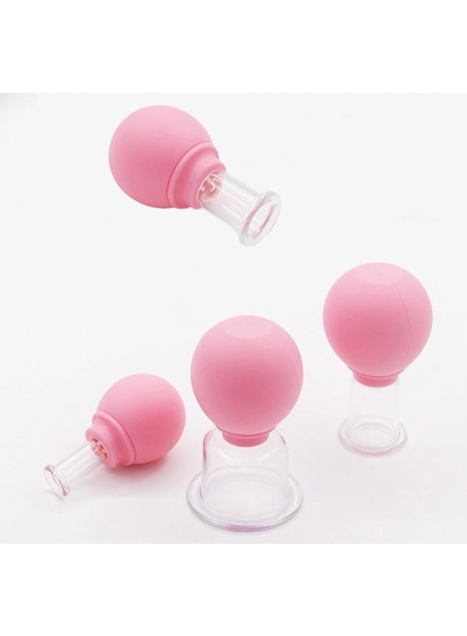 4-Piece Professional Glass Massage Cupping Set with Silicone Suction Bulbs - Premium Vacuum Therapy Kit for Face & Body - Anti-Aging, Wrinkle Reduction & Cellulite Treatment - Ideal for Eyes, Face & Muscle Relief - Image 5