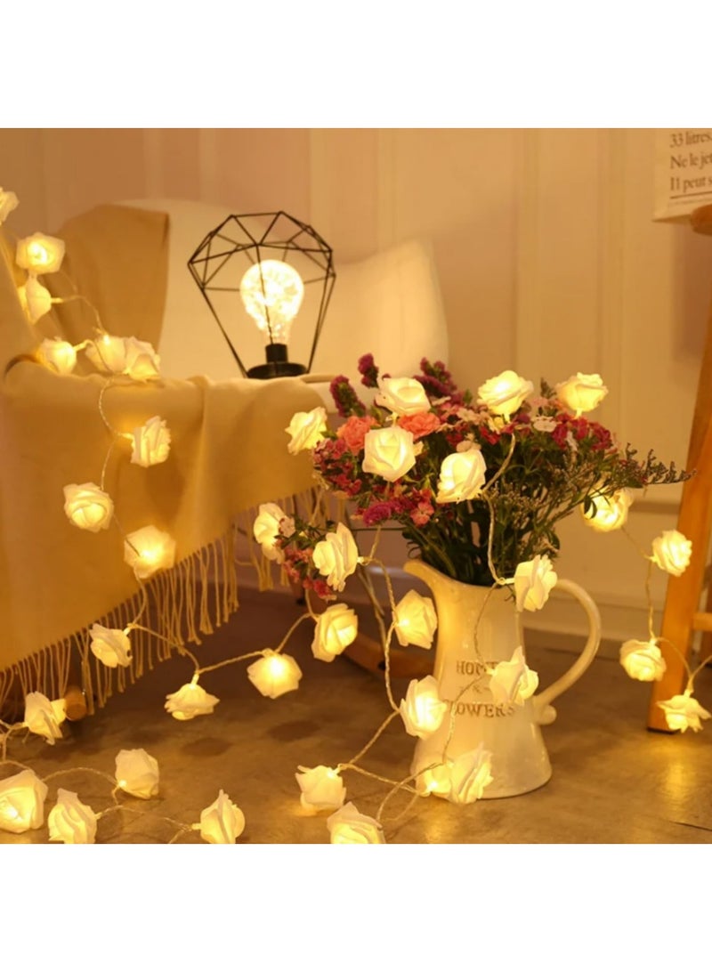 20LED الورد سلسلة الأضواء، 3 متر الورد الجني سلسلة الأضواء بطارية تعمل، دافئة الأبيض، لعيد الهالوين عيد الشكر عيد الحب المنزل في الهواء الطلق في الداخل، ديكورات الزفاف - Image 2