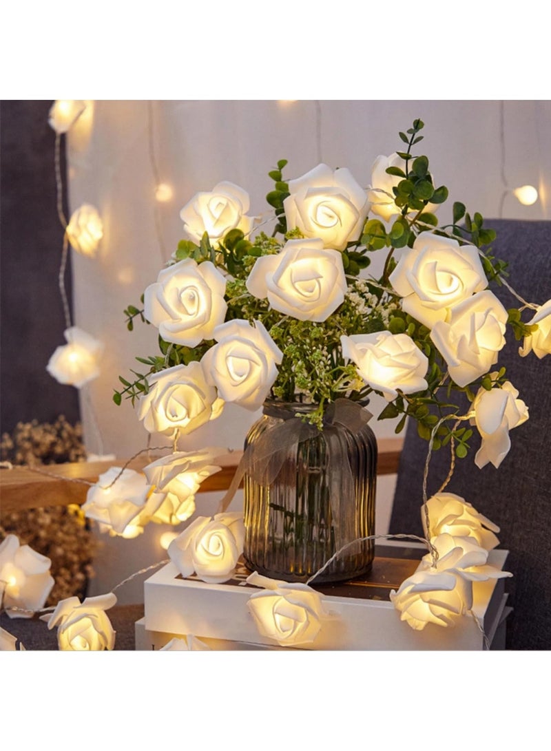 20LED الورد سلسلة الأضواء، 3 متر الورد الجني سلسلة الأضواء بطارية تعمل، دافئة الأبيض، لعيد الهالوين عيد الشكر عيد الحب المنزل في الهواء الطلق في الداخل، ديكورات الزفاف - Image 1