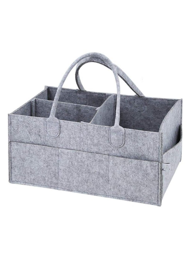 BLOOMING TIME Newborn Necessity Large Grey Diaper Caddy Organizer  - Image 1