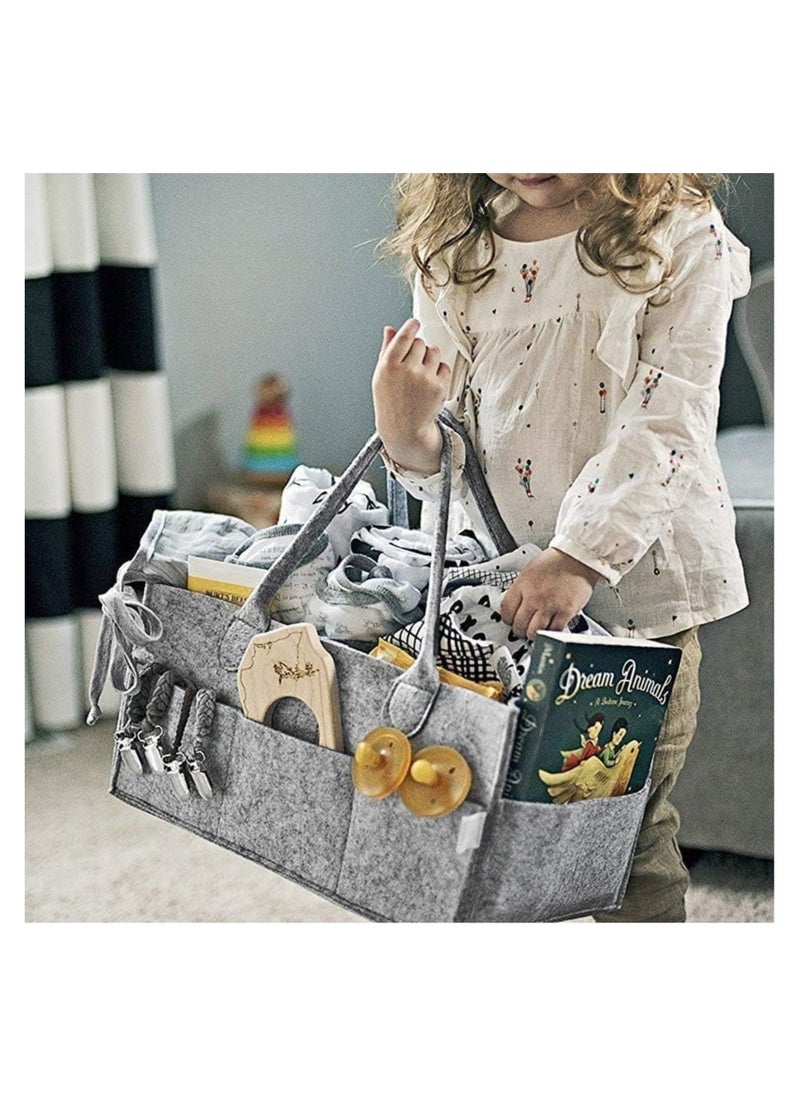 BLOOMING TIME Newborn Necessity Large Grey Diaper Caddy Organizer  - Image 4