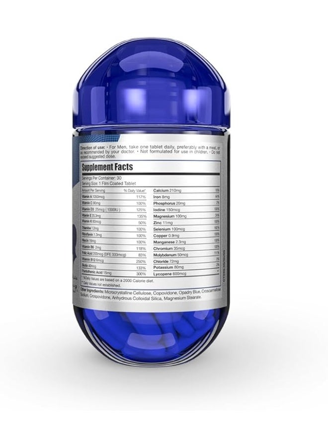 Limitless Man Max – Men’s Daily Multivitamins with 27 Essential Nutrients – Energy, Vitality & Immune Support – Vitamins with Iron, D & B Complex – 30 Tablets - Image 3