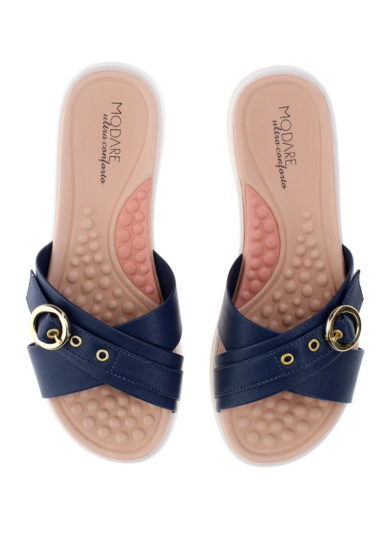 Modare Navy Blue Flat Sandals for Women – Stylish Ladies Flat Sandals & Comfortable Flat Slippers for Women | Best Price UAE
