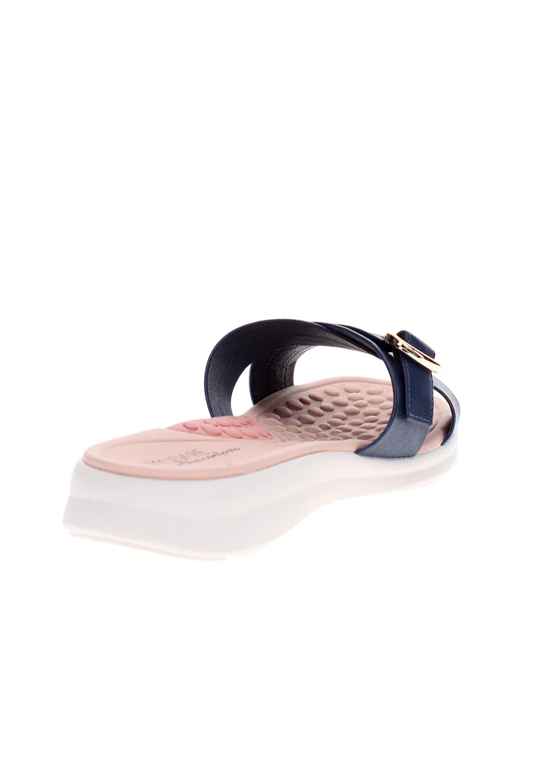Modare Navy Blue Flat Sandals for Women – Stylish Ladies Flat Sandals & Comfortable Flat Slippers for Women | Best Price UAE