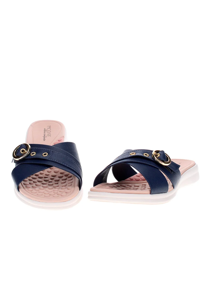 Modare Navy Blue Flat Sandals for Women – Stylish Ladies Flat Sandals & Comfortable Flat Slippers for Women | Best Price UAE